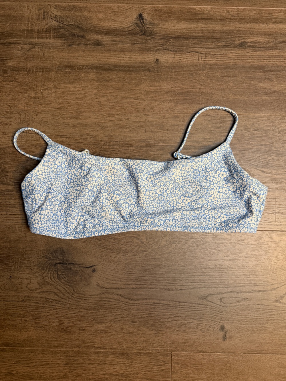 J Crew Blue Floral Bikini Top Medium